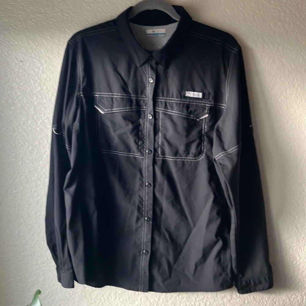 Columbia Black Button Down Shirt women XXL